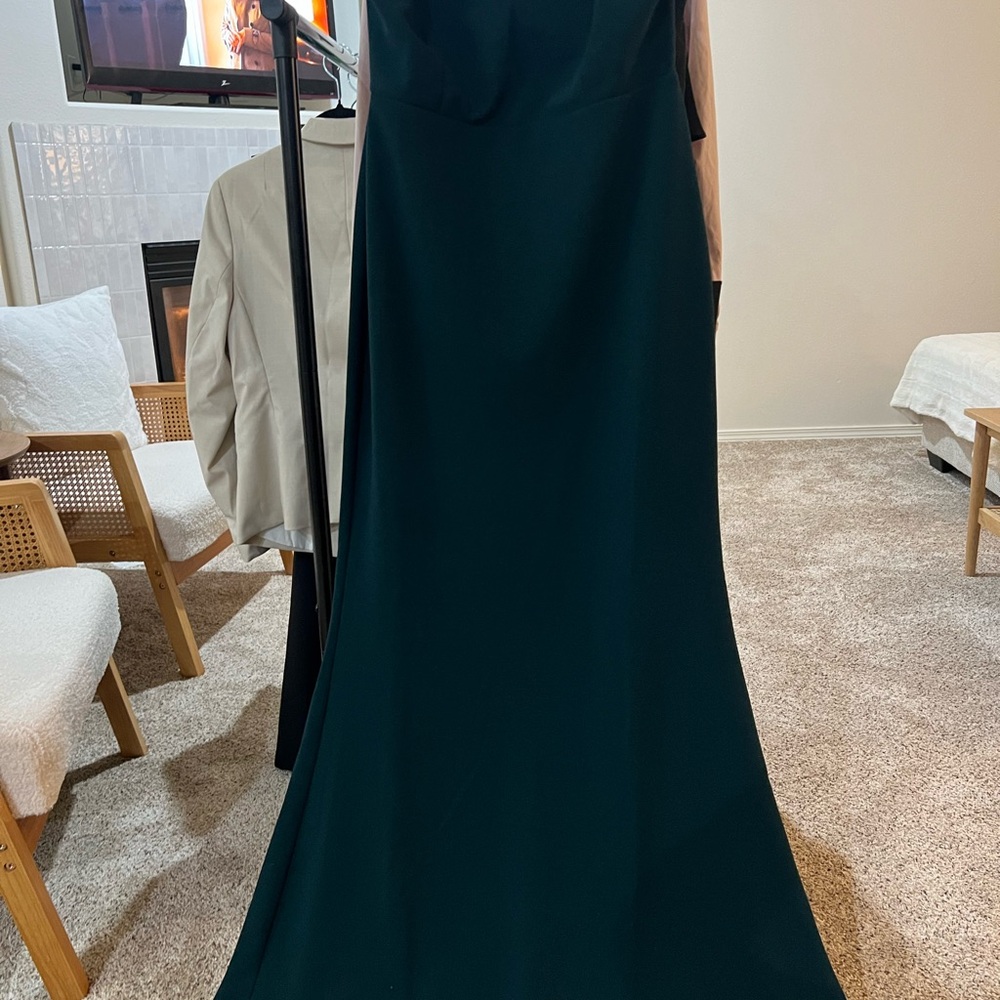 Lulus Moments Of Bliss Forest Green Backless Mermaid Maxi Dress - Size L - Picture 10 of 12